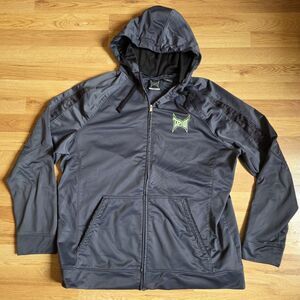 TAPOUT Hoodie Men's 2XL - Black w/ Neon Green - Full Zip MMA Fighting Polyester